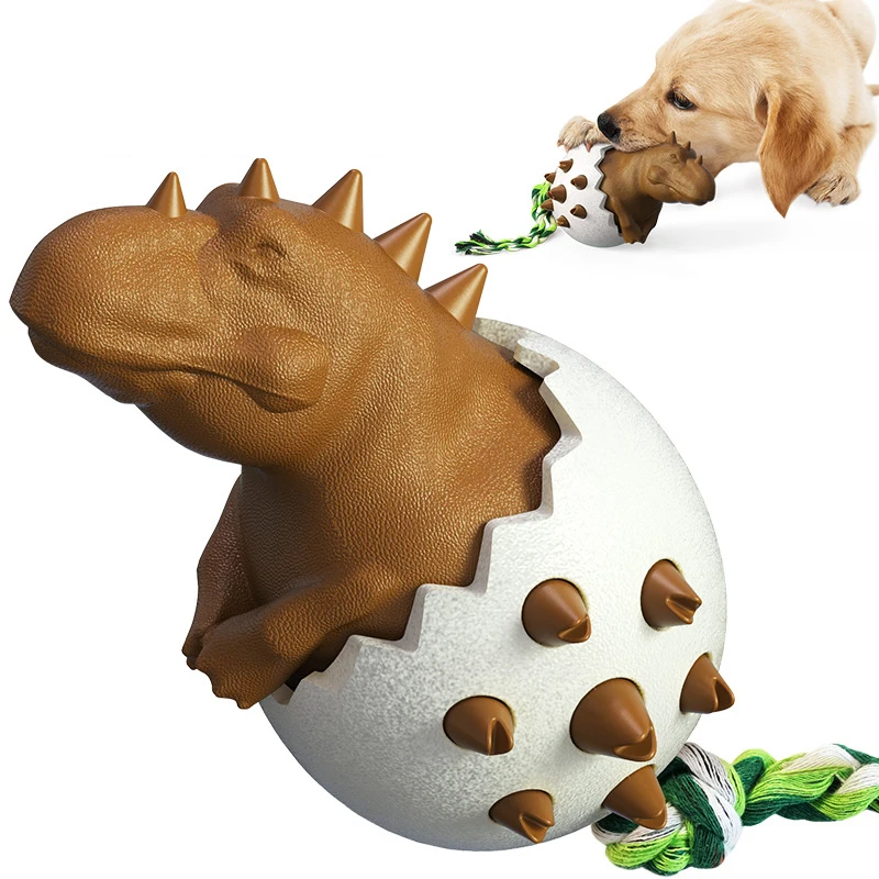 

Dog Dinosaur Egg Teething Stick Christmas Interactive Puzzle Toys for Aggressive Chewers Pet Chewing Toy Teeth Cleaning Tools