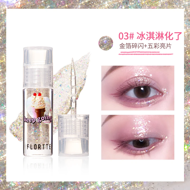 

FLORTTE Flower Loria Liquid Eye Shadow Liquid Super Shiny Sequins Highlight Lying Silkworm Pen Crushed Diamond Liquid Eyeshadow