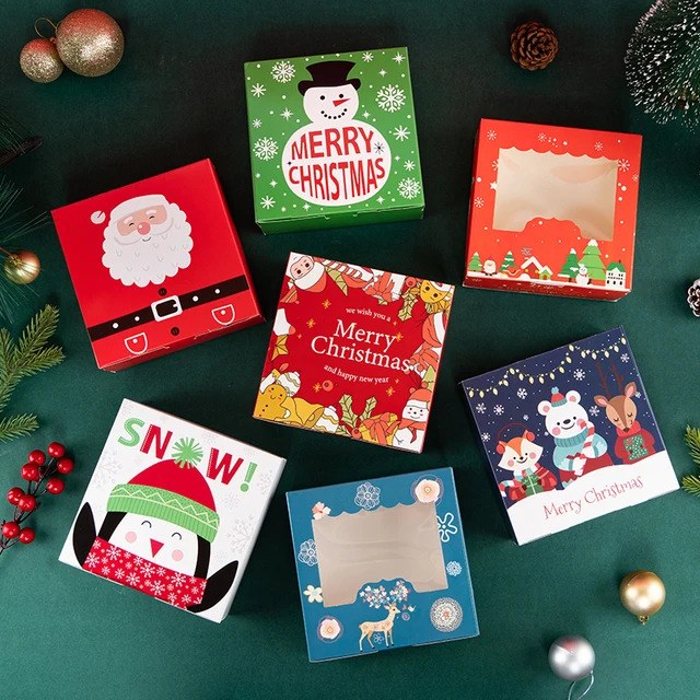 

24pcs Merry Christmas Cookies Gift Candy Box Biscuit Chocolate Packaging Birthday New Year Party Handmade Kids Favors