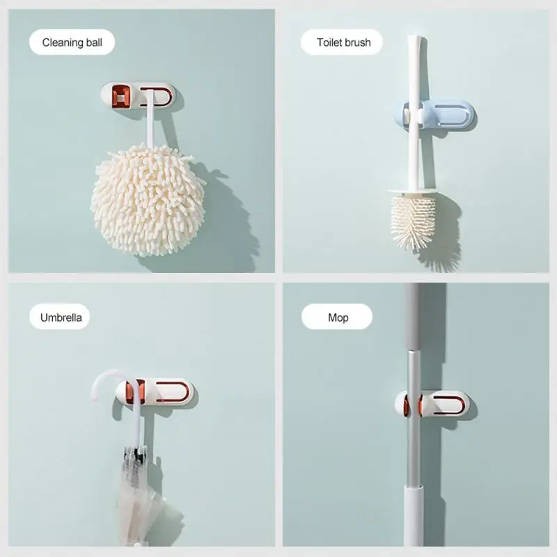 

Mop Clip Free Perforation Seamless Hook Mop Holder Multifunctionals Mop Hook Mop Clip Household Kitchens Bathroom Accessories