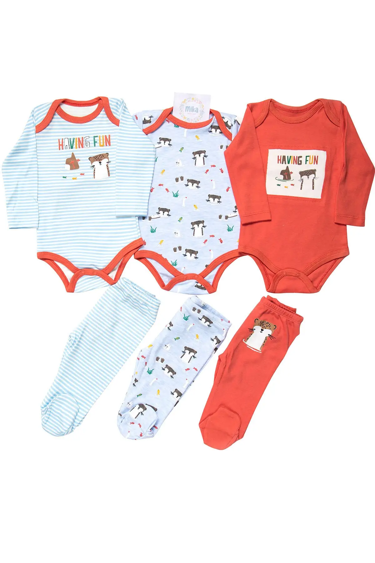 

6 шт./комплект, детский хлопковый костюм с вырезом