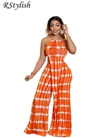 rstylish summer beach outfits for women 2022 tie dye print strap irregular long top and loose wide leg pants two piece set