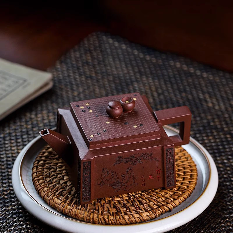 Исин Гугун У Сяоэй Чайник ручной работы из фиолетовой глины Семейный чайник с