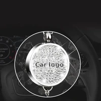 bling car logo perfume air freshener diffuser car rearview diamond ornament mirror pendant accessories crystal shiny decorative