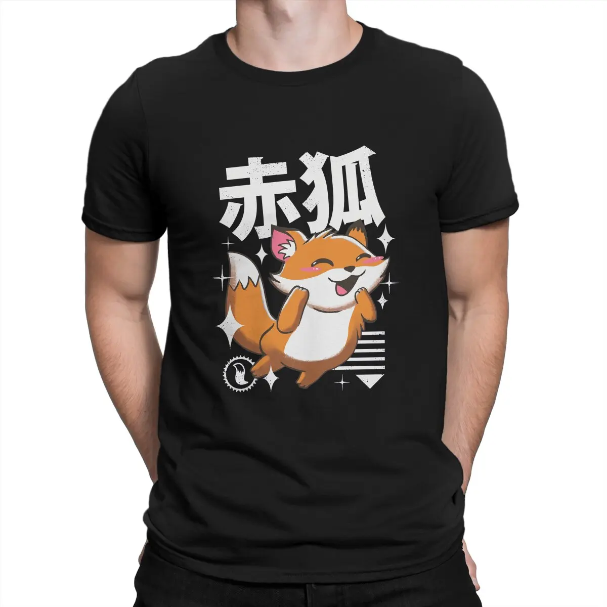 Harajuku Men's TShirt Kawaii Fox Distinctive Polyester T Shirt Original Streetwear Hipster