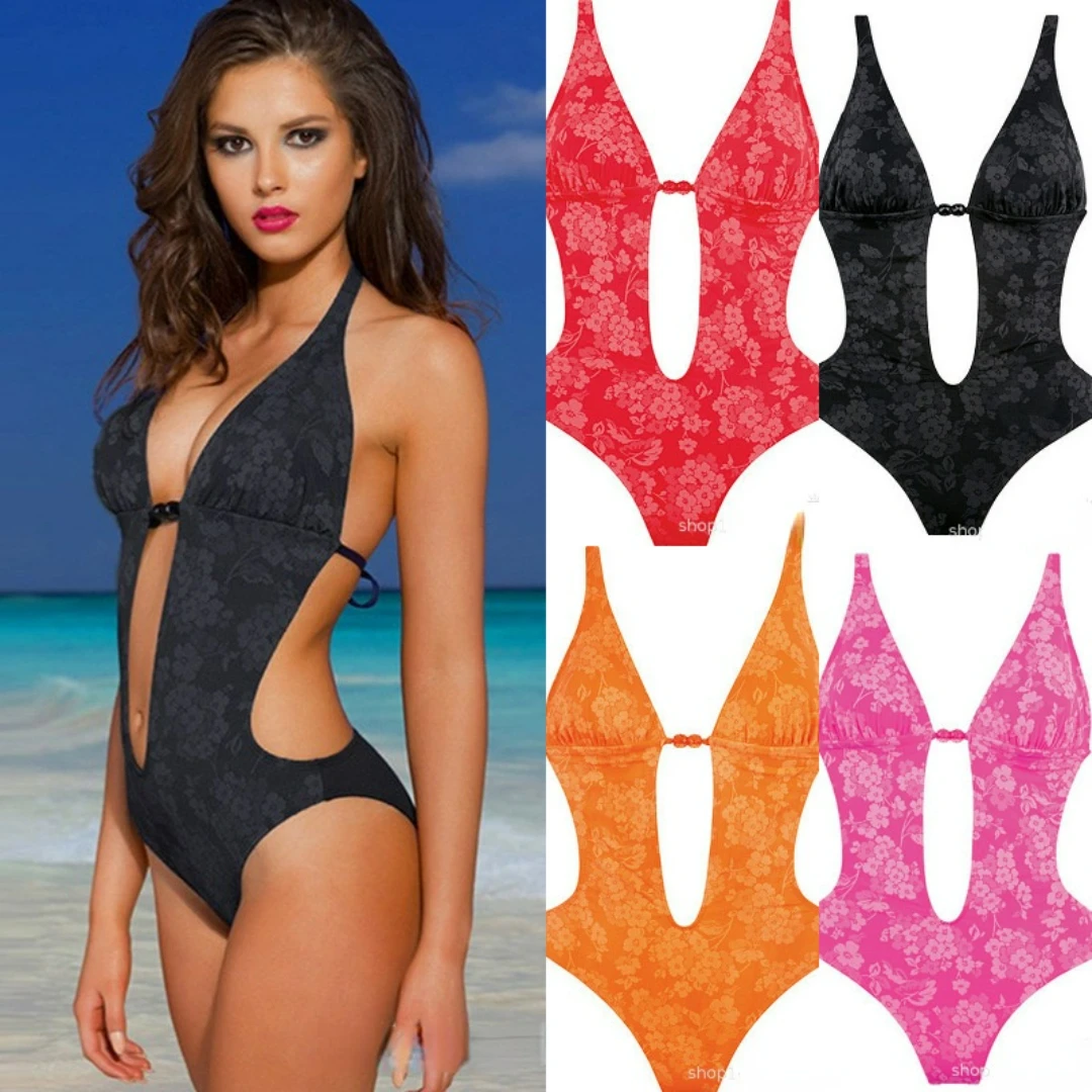 

Sexy Women One Piece Swimwear Floral Print Swimsuit Lingerie Bikini Underwear Bathing Suit Bra Panties 2022 Mujer Bañador Niña