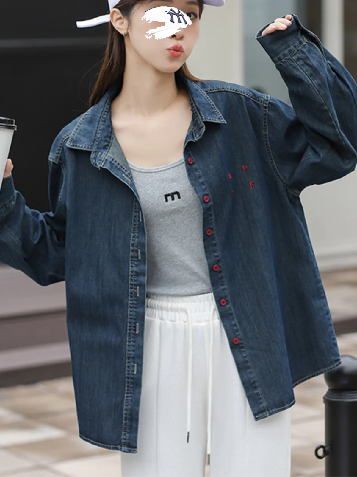 Джинсовые рубашки с длинными рукавами верхняя одежда весенне-осенняя для