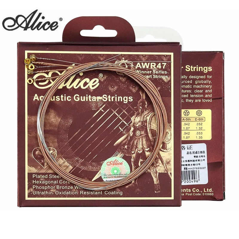 

Alice AWR47 Acoustic Guitar Strings Plated Steel Hexagonal Core Phospher Bronze Winding Anti-Rust Coating
