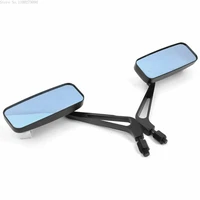 metal motorcycle rearview mirror 8mm 10mm aluminum alloy reflector blue glass back view mirrors espejo retrovisor de moto