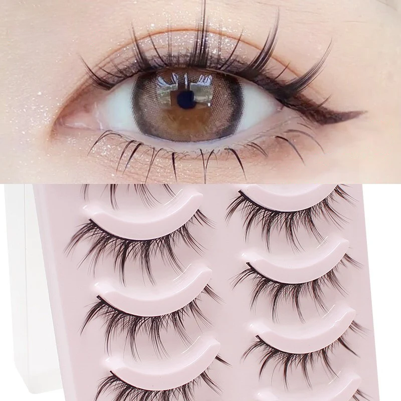 DINGSEN Fake Eyelash Anime Lashes 5 Pairs Little Devil Eyelashes Natural Daily Makeup Manga Eyelashe