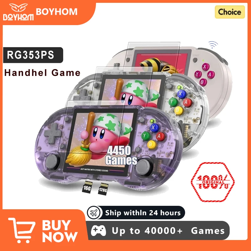 Игровая консоль RG353PS в стиле ретро 3 5 дюйма IPS экран Linux чип RK3566 TF-карта до 256 ГБ