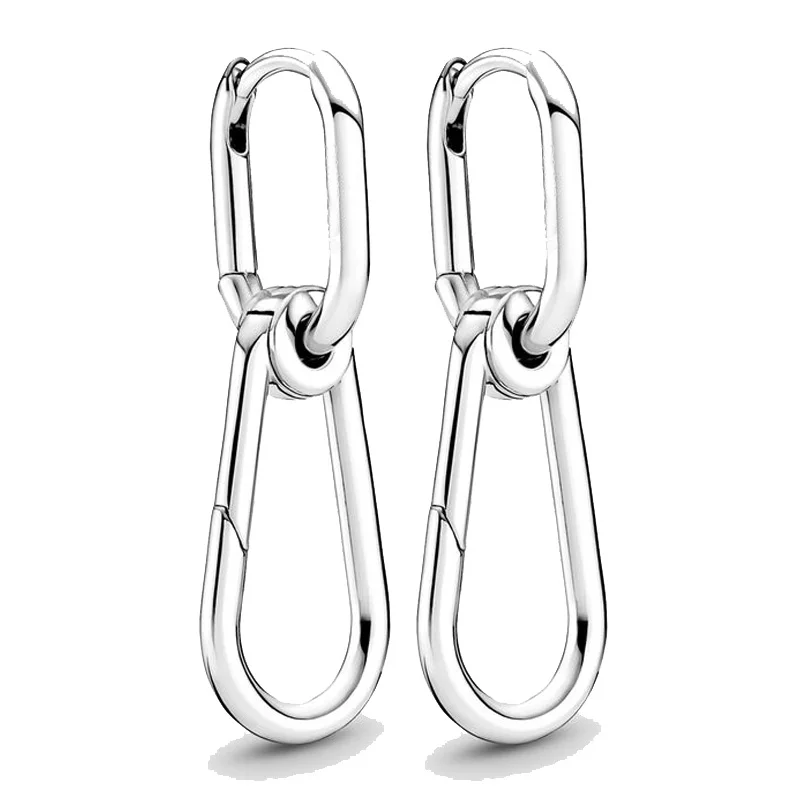 

Authentic 925 Sterling Silver Popular Earring Hoop Link Earring For Women Jewelry Gift