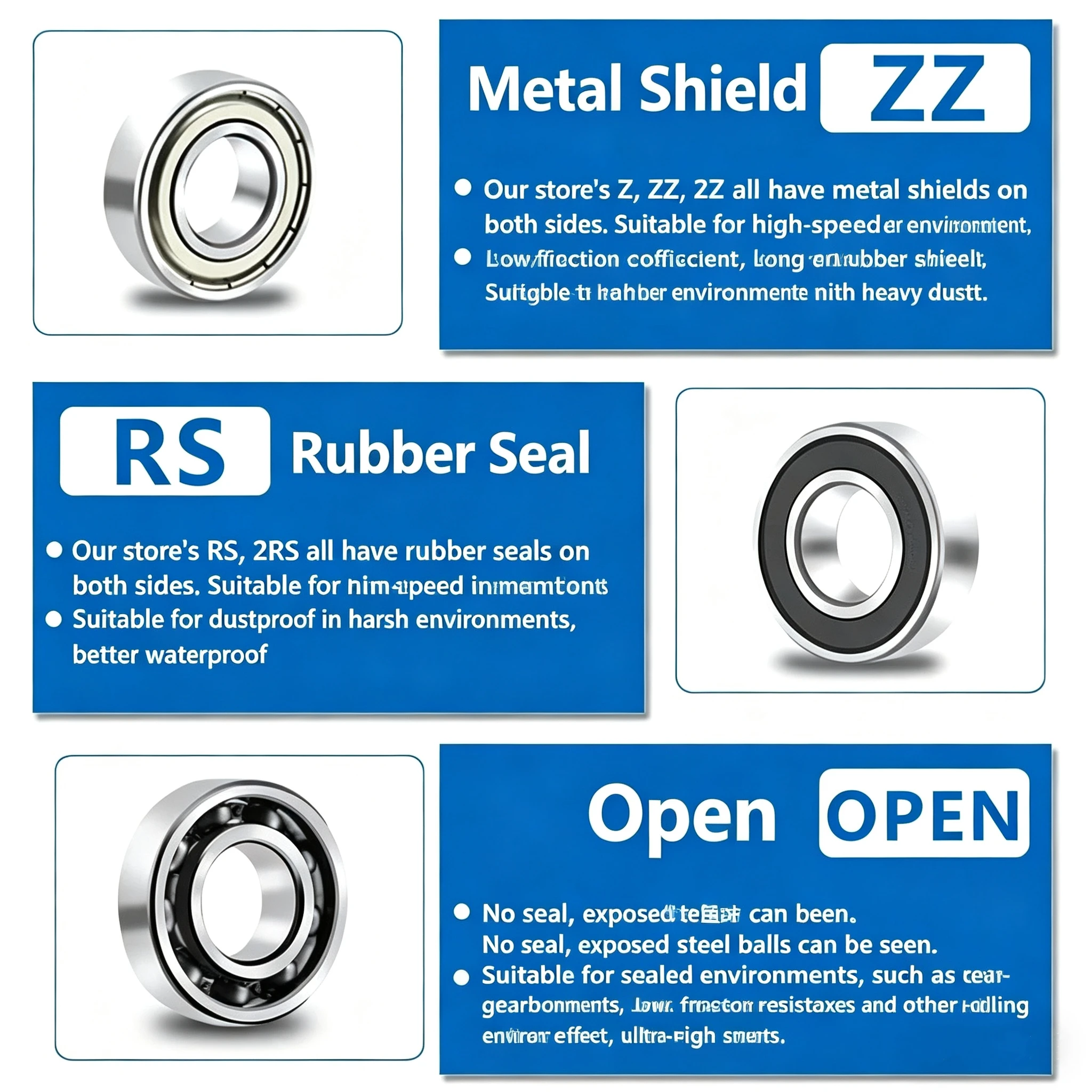 Фото Миниатюрные подшипники R168z-6.35*9.525*3.18, R166z-4.763*9.525*3.175, R188z-6.35*12.7*4.76мм №5