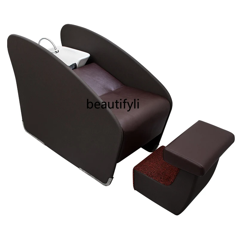 

High-End Shampoo Chair Hair Saloon Dedicated Simple Ceramic Deep Basin Lying Half Flushing Bed