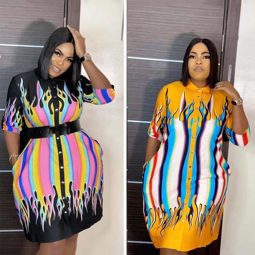 

Женское платье-блуза на пуговицах, с отложным воротником и коротким рукавом