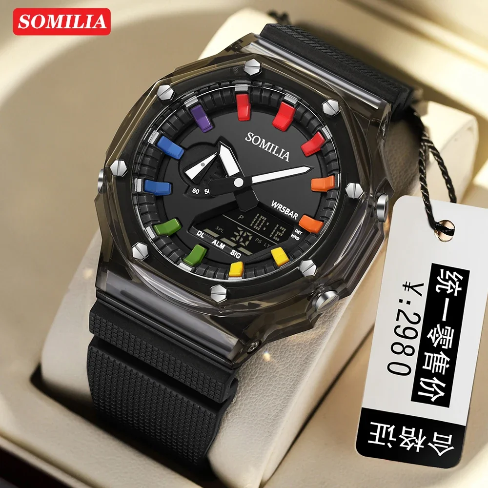 SOMILIA S3341 мужские электронные часы стиль цифровой обратный отсчет секундомер