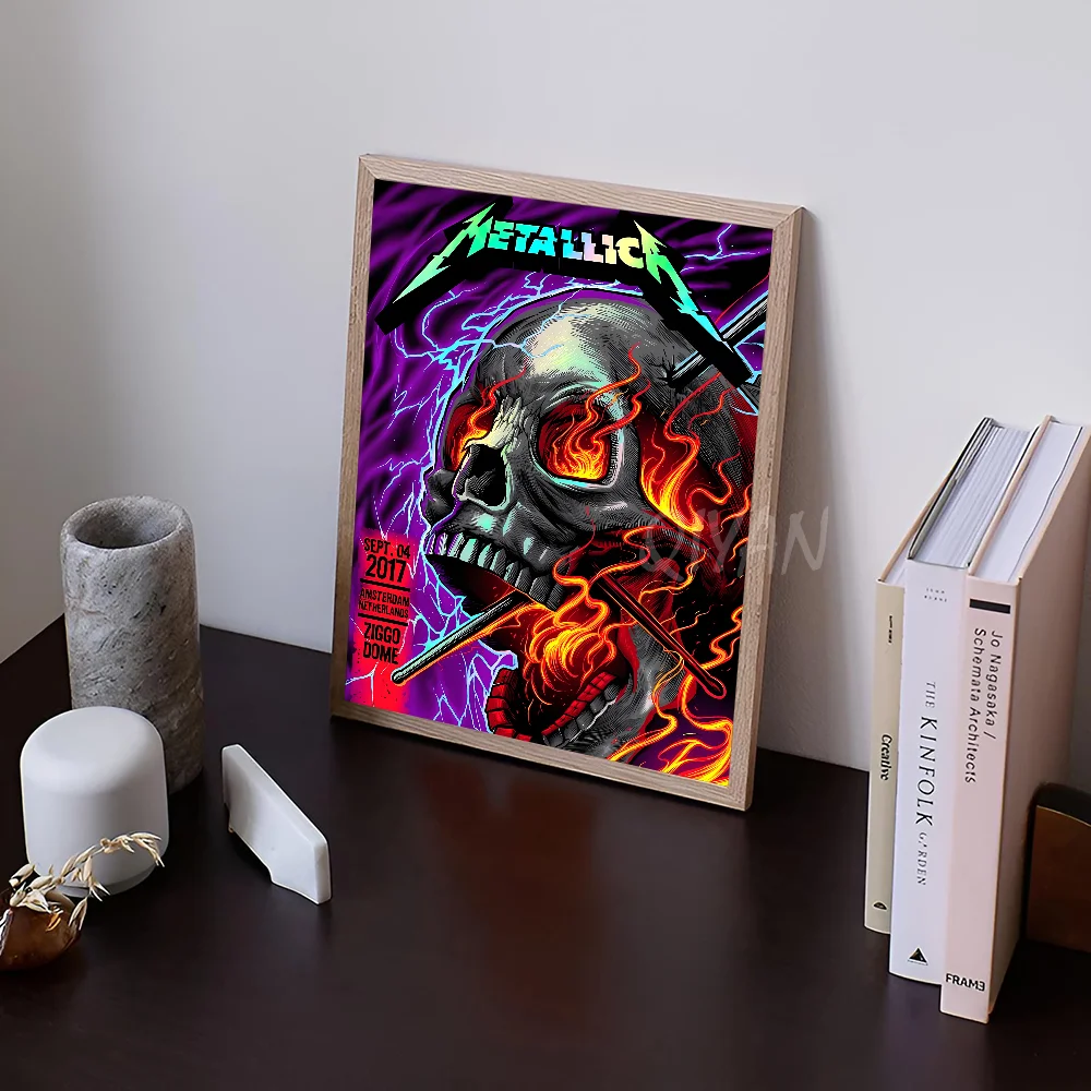 Band M-METALLICA Poster Stickers Art Wall Murals Decor Game Room Gifts HD Painting