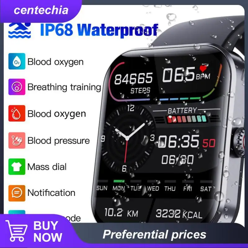 

Waterproof Watch Smart Watch Body Temperature Monitoring Blood Glucose Sugar Oxygen Pressure New Smartwatch 1.91 Inch For Men