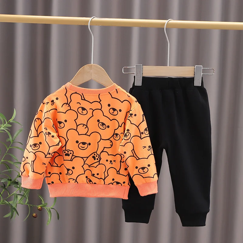 New Spring Autumn Baby Girls Clothes Suit Children Boys Cartoon T-Shirt Pants 2Pcs/Sets Toddler Casual Costume Kids Tracksuits