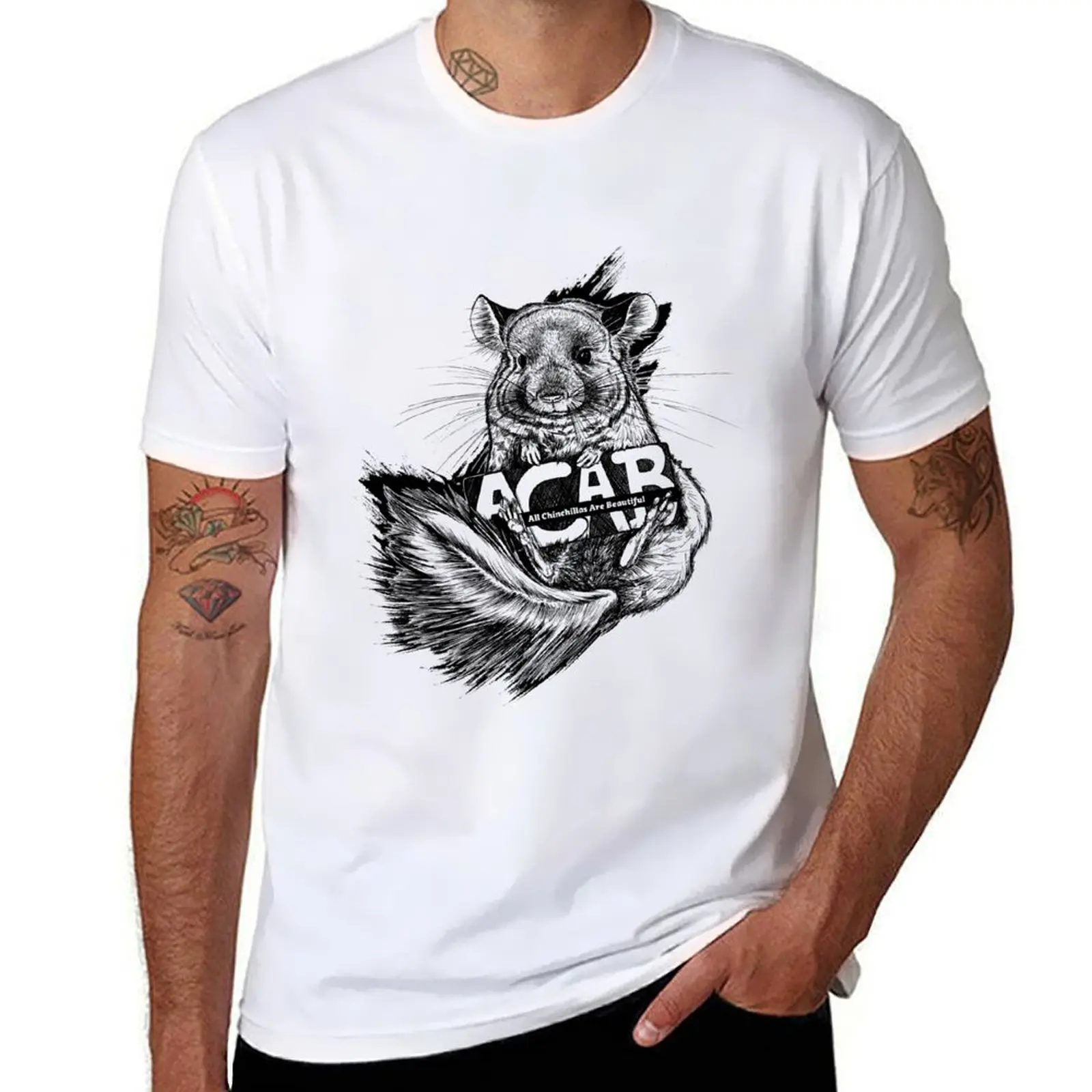 Фото Красивый!) Хлопковые шиншиллы Are t Man Chinchilla (все рубашки мужские забавные футболки ACAB для мужчин - рубашки №1