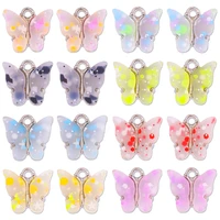 peixin 8 colors acrylic butterfly charm pendant wholesale womens bracelet earring necklace diy jewelry making supplies gift