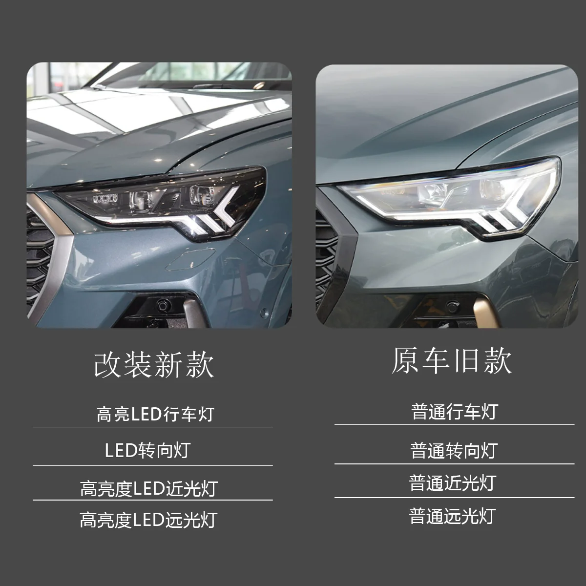 Светодиодная фара в сборе для Audi Q3 19-24 модифицированная роскошная передняя с