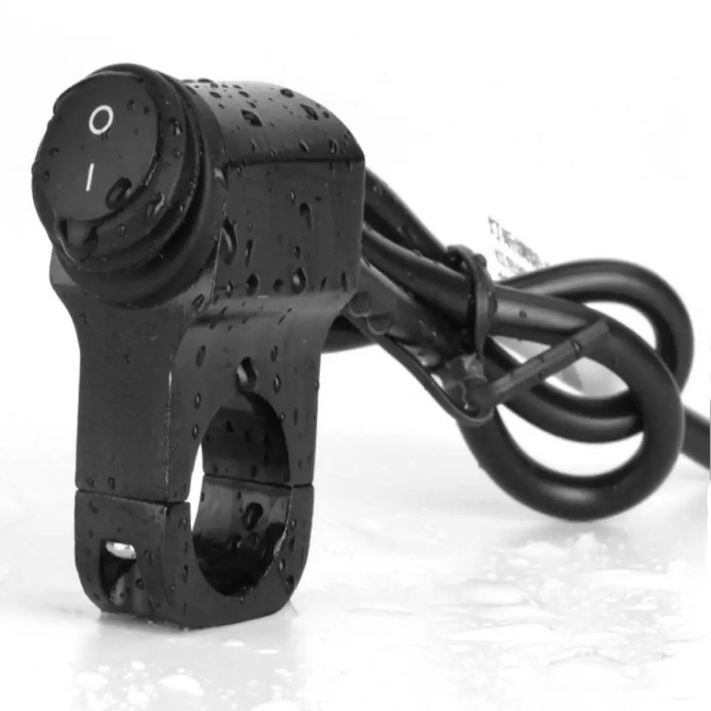 

Black Motorcycle Handlebar Switch Light Indicator Switch Light Control Button ON/OFF Indicator Handlebar Refit Accessories