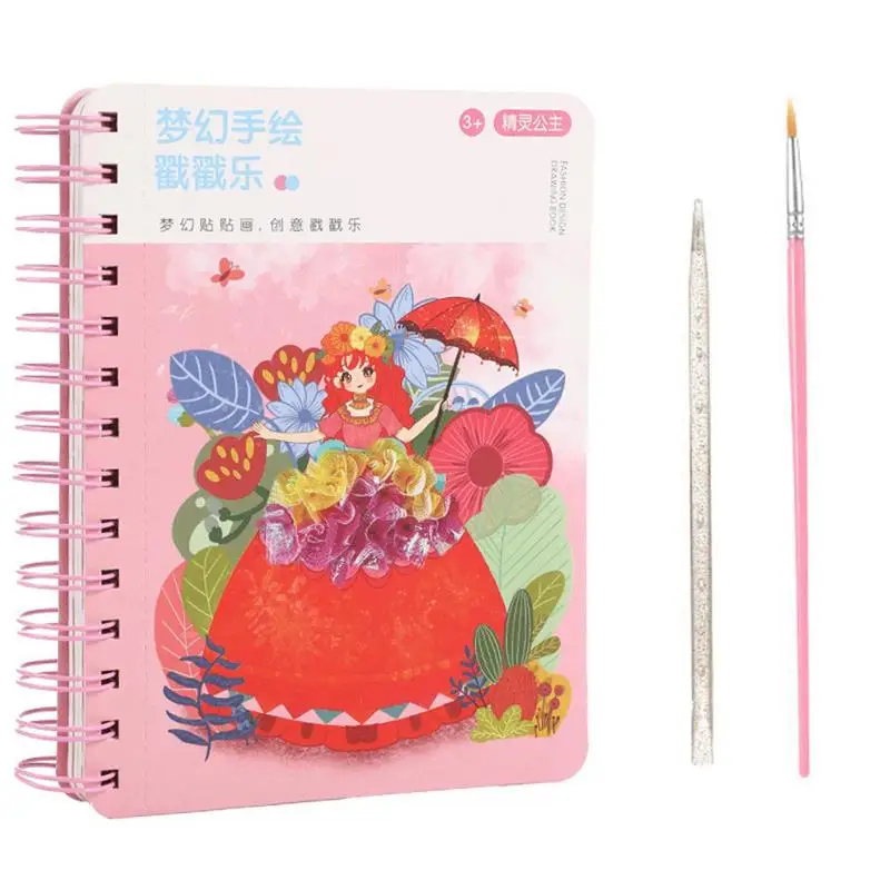 

Sticker Dress Up Book Hand-Painted Book For Fashion Dress-Up Poking And DIY Reusable Sticker Books Arts And Crafts Drawing Book