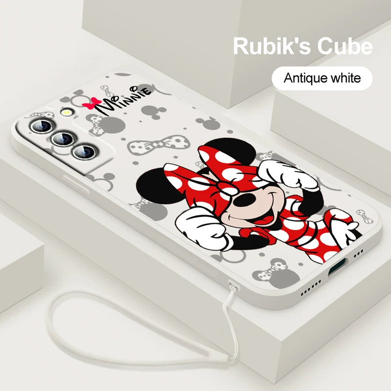 

Liquid Rope Phone Case For Samsung S23 S22 S21 S20 FE S10 Plus Lite Ultra 5G Cover Shell Amine Mickey Minnie Mouse Cover Shell