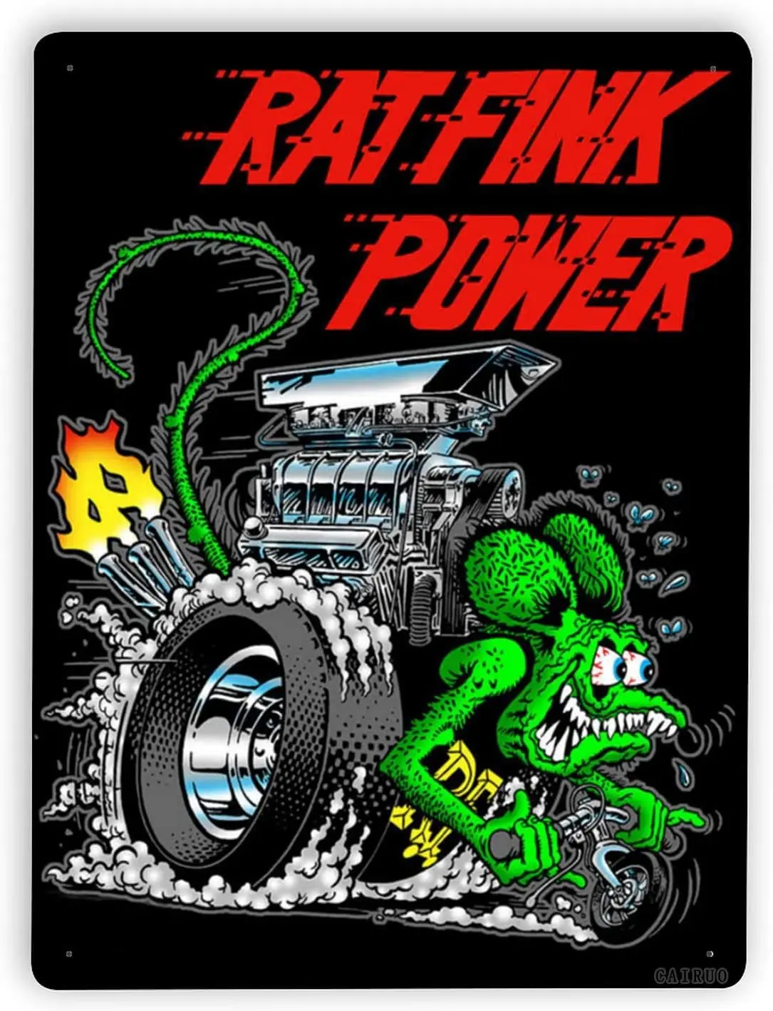 

Vintage Look Rat Fink Decorative Signs Metal Tin Sign for Men Women,Wall Decor poster for Bars Restaurants Cafes Pubs Man cave