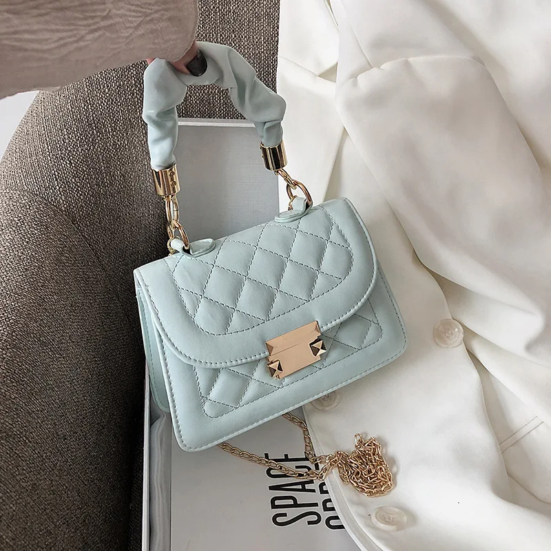 

Diamond Pattern Crossbody Bag Women Small Chain Quilted Shoulder Bag Plaid Flap Messenger Bags Luxury PU Leather Handbag Purse