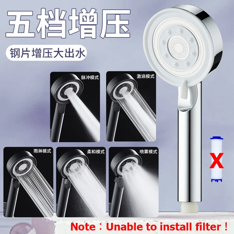 

Z&L Душевая лейка 5 режимов серебристая/черная