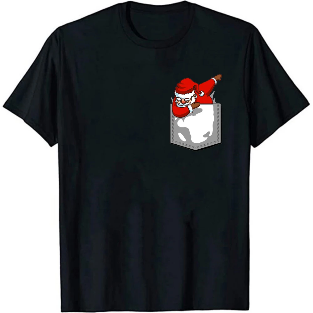 

Pocket Pattern T-shirt Dabbing Santa Christmas T Shirt Dab Santa Xmas T-Shirt Hipster Merry Christmas Short Sleeves Top Tee