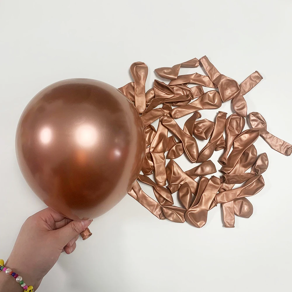 107 шт. черные розовые и золотые блестящие металлические хромированные шары