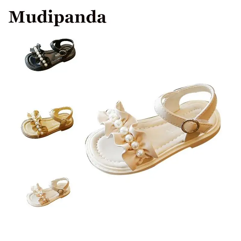 

Kids Sandals Girls Pu Soft Sole Non-slip Children Girls Princess Shoe Pearl Newborn Baby Toddler Shoe Summer Kids Beach Sandals