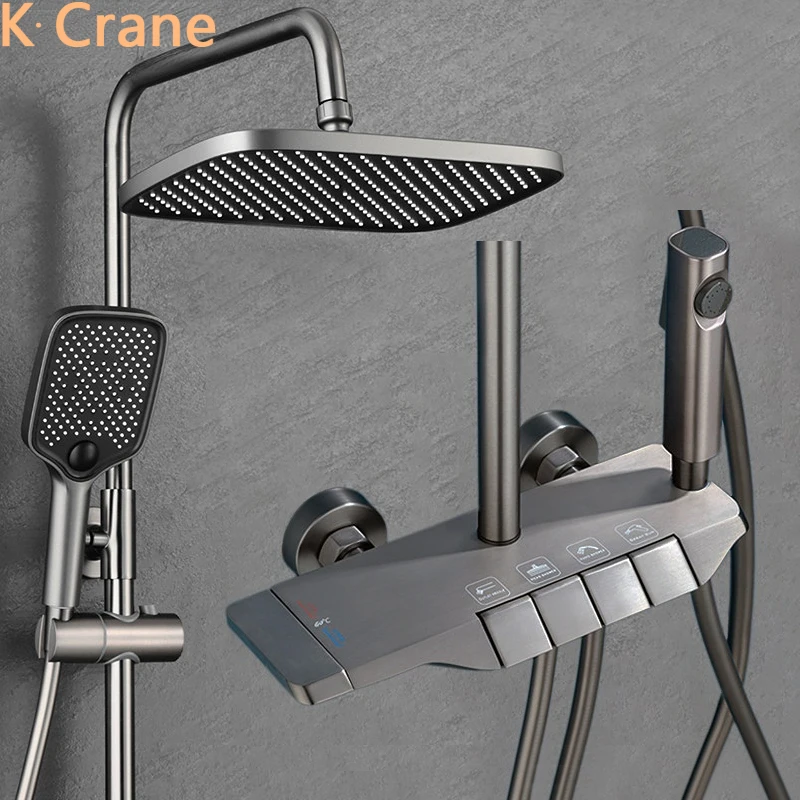 Смеситель для душа с термостатом цифровой кран ванны настенное крепление