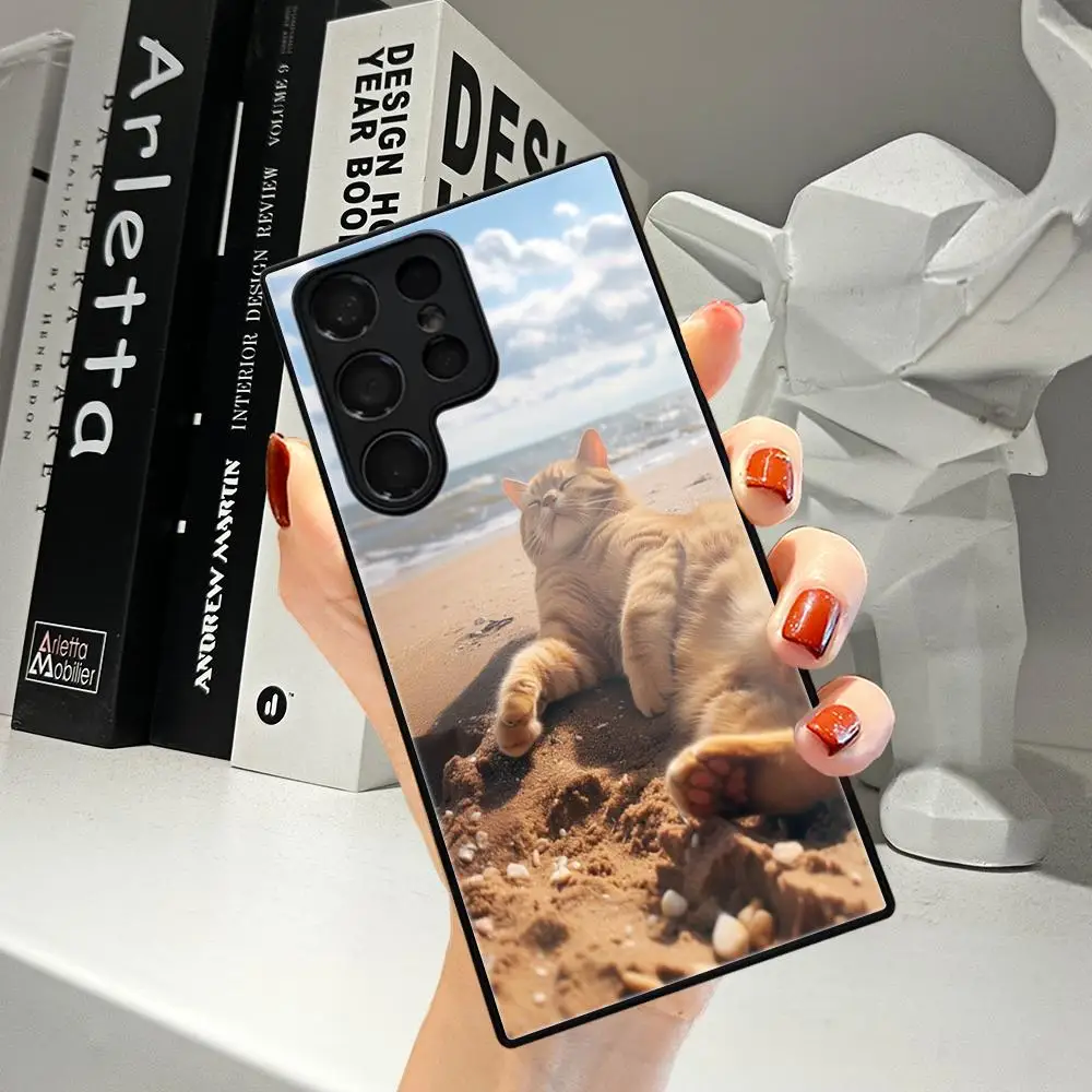Фото Чехол для Samsung Galaxy S24 S23 S22 S20 Ultra S21 FE 5G S10 S9 Plus S10E S8 с изображением летнего пляжа на закате над морем и пальмами №1