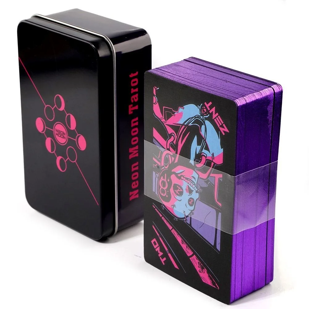 Железная коробка неоновая луна таро Фотокарта ведьма новая раньше оркул - купить