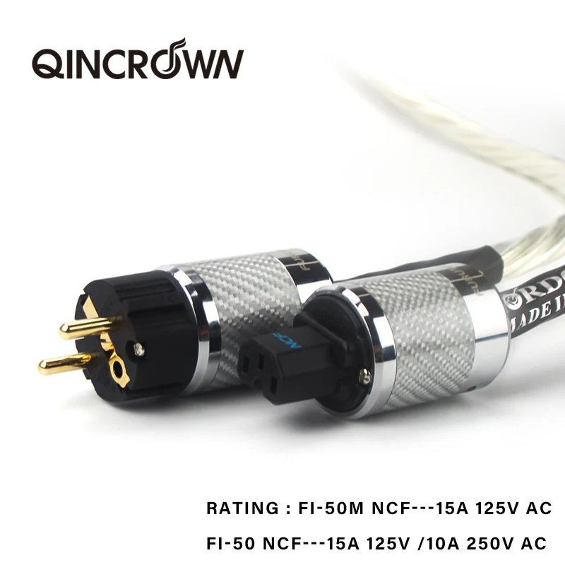 QINCROWN Аудио и видео 7N OCC Посеребренный кабельный провод Высококачественный разъем