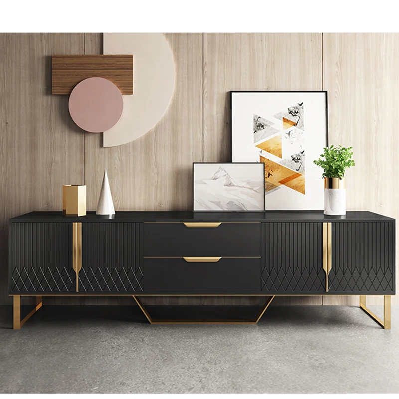 

Italian Minimalist Gray TV Cabinet Light Luxury Nordic Floor Storage Board For Bedroom Modern Wood Living Room Center TV Stand