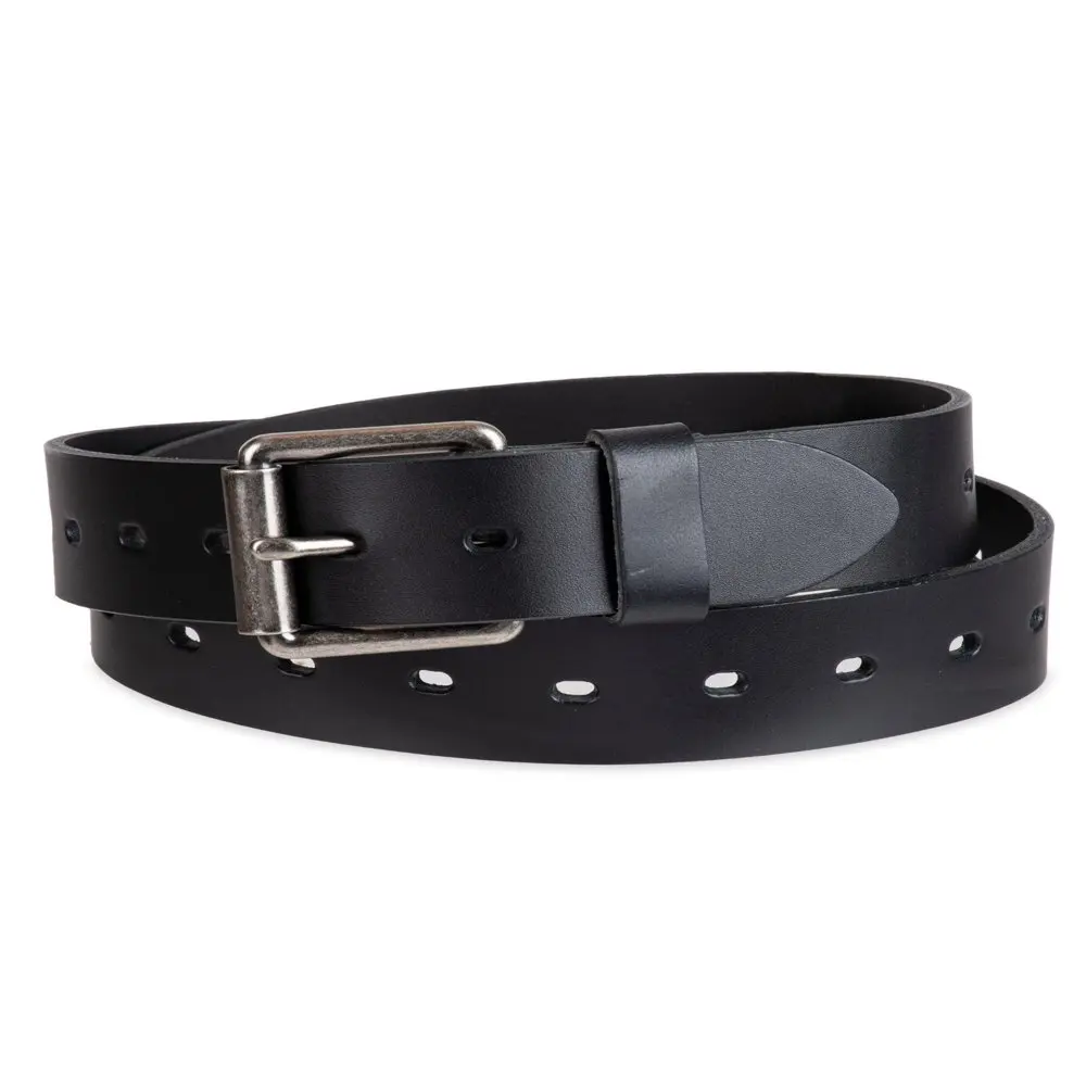 Men`s Black Perforated Leather Belt With Big & Tall Sizesdesigner clothes women luxury
