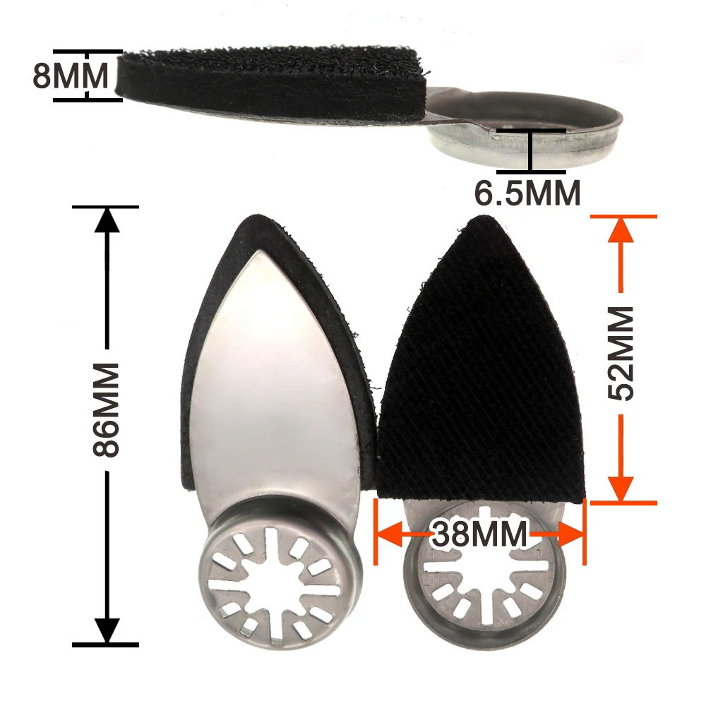 

38*86mm Triangle Oscillating Tool Sandpaper Sanding Disc Hook & Loop Finger Pad Abrasive Angle Grinder For Grinding Power Tool