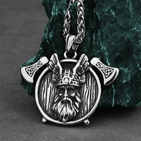 viking odin axe pendant high quality men fashion punk charm stainless steel pendant necklace men and women amulet jewelry gift