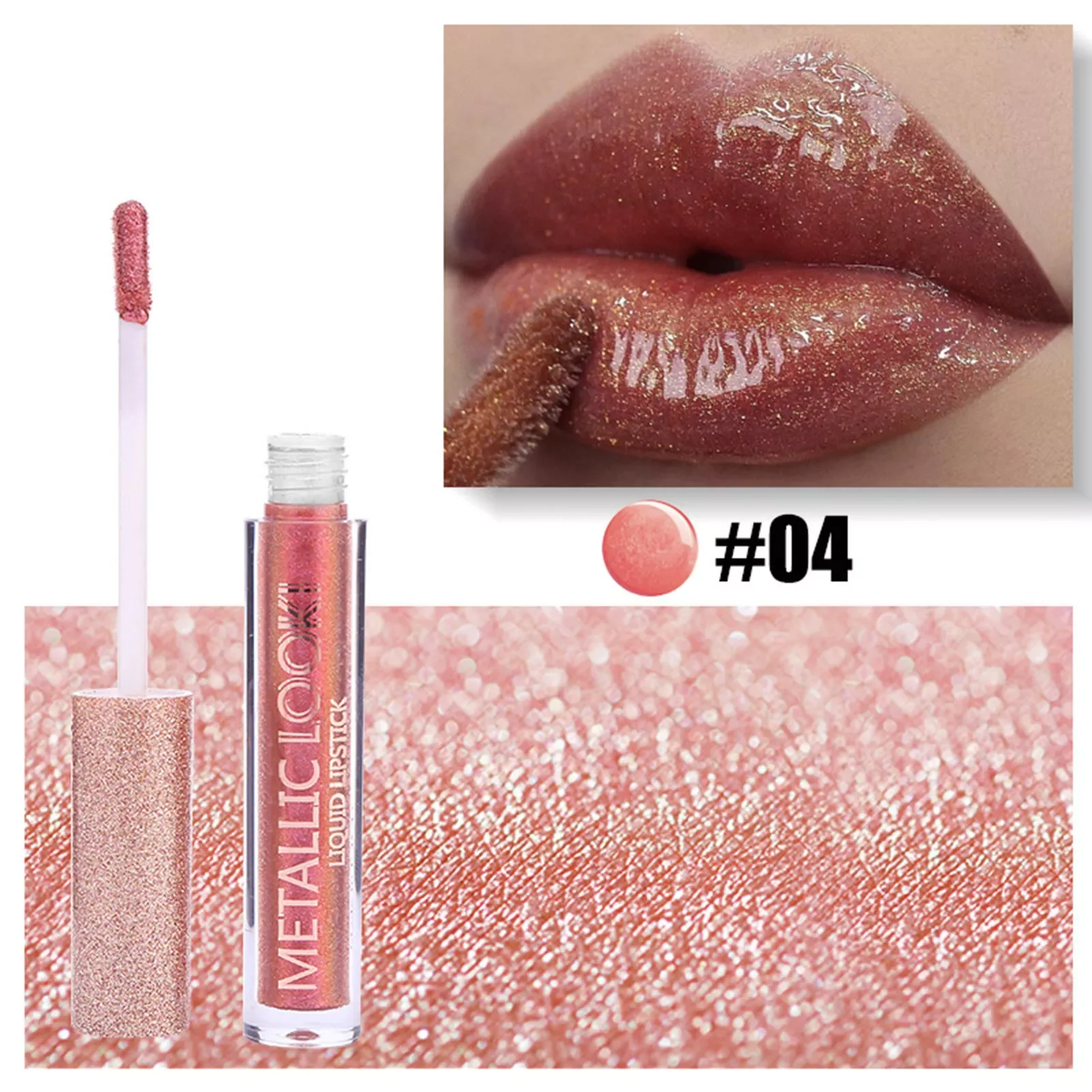 

NEW2023 Liquid Hydrating Lip Glaze Moisturizing Colorful Glitter Lip Gloss 4.5ml