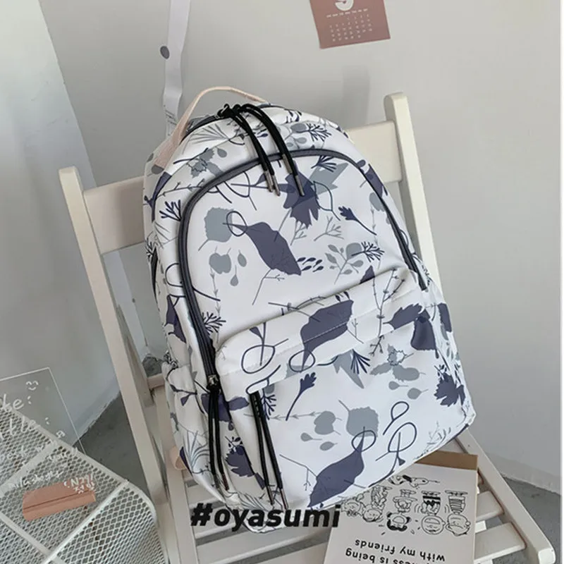 Школьная сумка для девочек-подростков, нейлоновый модный рюкзак с принтом для студентов университетов, корейский тренд для женщин, 2022