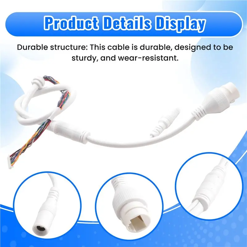 Фото Кабель Ethernet LAN, 10-контактный, 10-жильный, с поддержкой PoE, RJ45, для IP-камер Hikvision, высокоскоростная передача данных - PZZW №5