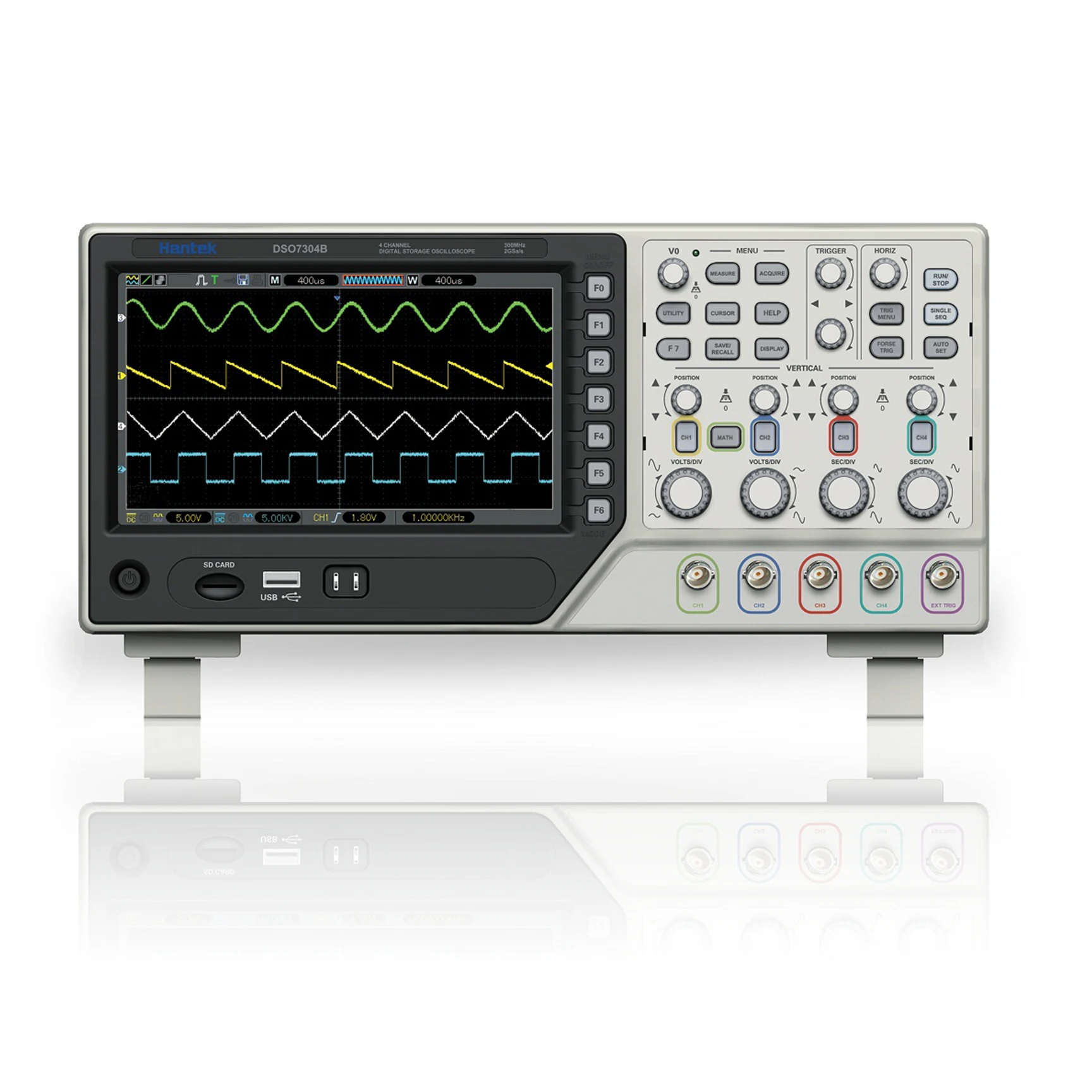 

Hantek DSO7104B 4-channel 100MHz bandwidth 2GSa/s Sample Rate 64K memory depth USB Oscilloscope