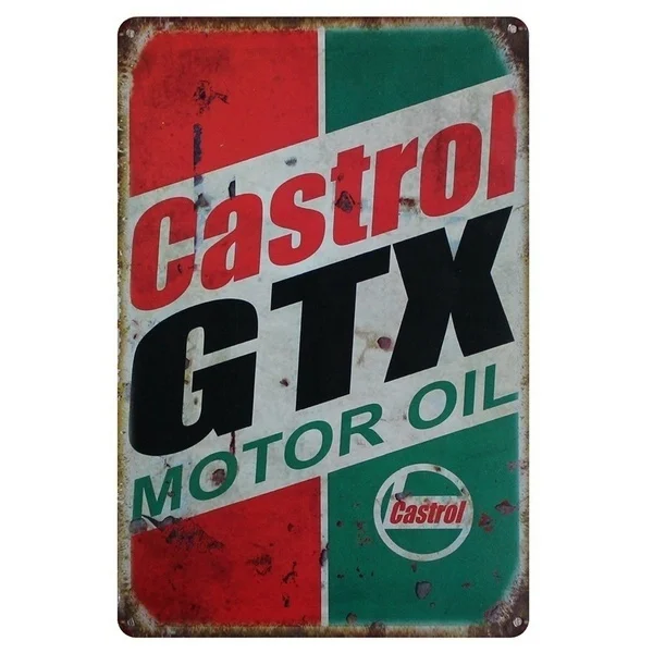 Castrol Gtx металлическая жестяная вывеска для моторного масла Настенный декор