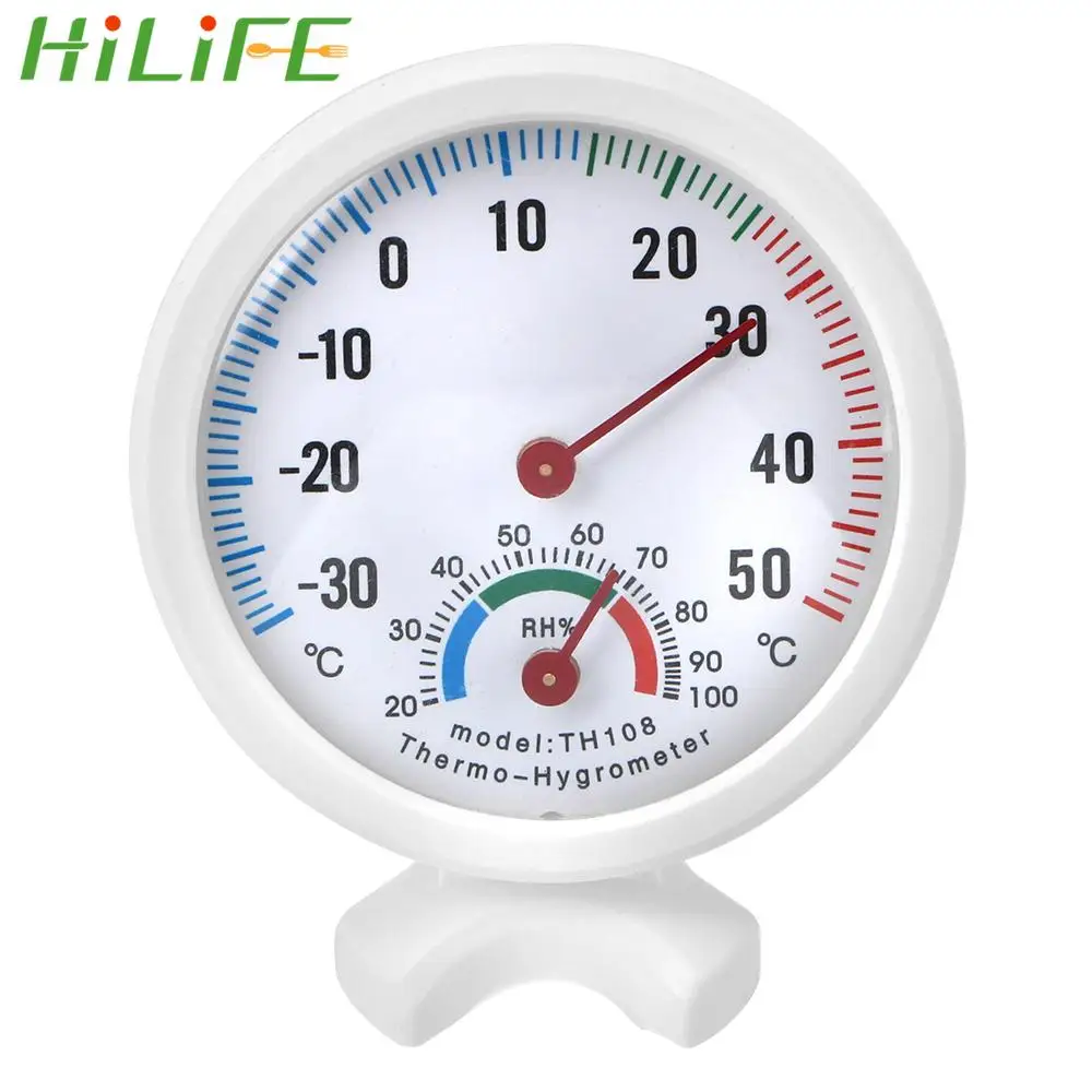 

HILIFE Temperature Humidity Meter Gauge Round 2 in 1 Thermometer Hygrometer Wall-mounted Clock-shaped Measuring Tool Mini