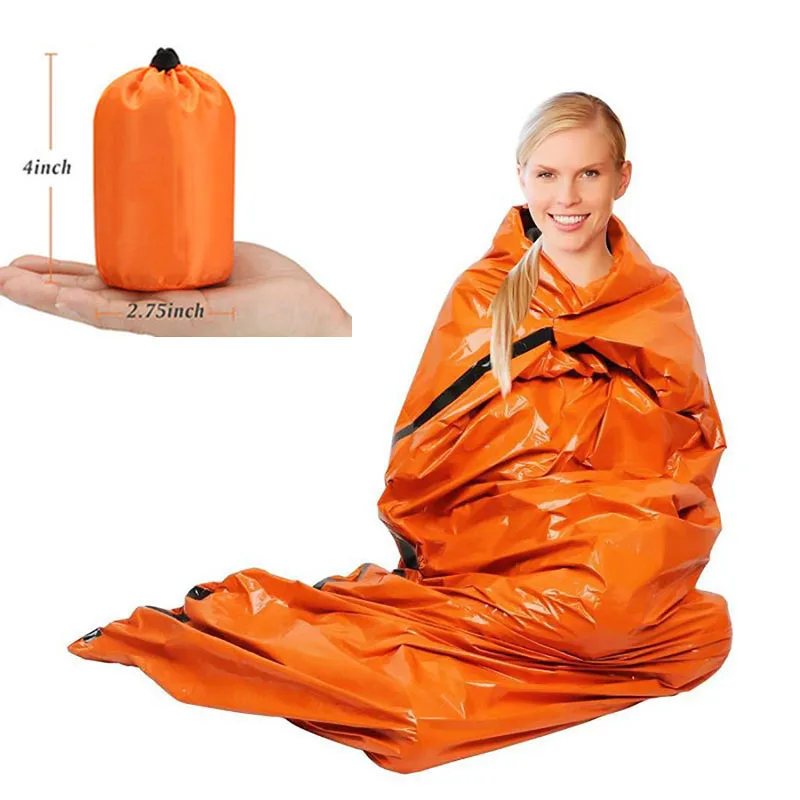

Outdoor Emergency Sleeping Bag Thermal Keep Warm Waterproof Mylar First Aid Emergency Blanket Camping Survival Gear